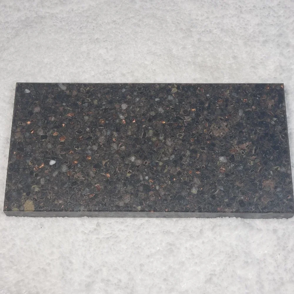 Quartz Stone Cutting Board cheese sushi charcuterie tray 5x10 black brown copper